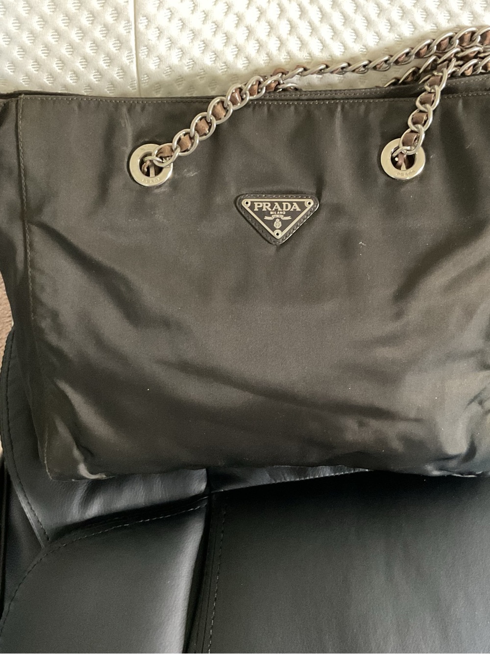 Prada Black Tote with Gold Chain Straps - Picture 2 of 16